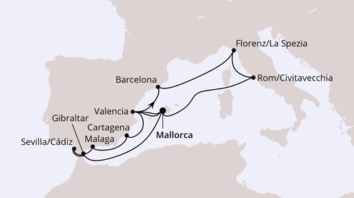 AIDAluna am vom 22.12.2025 bis 05.01.2026, Feiertagsreise durchs Mittelmeer ab Mallorca