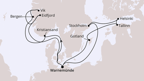 AIDAluna vom 26.09.2026 bis 10.10.2026, Highlights der Nord- und Ostseeküste 2