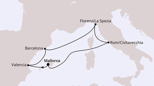AIDAluna vom 22.12.2025 bis 29.12.2025, Weihnachtsreise nach Spanien & Italien ab Mallorca