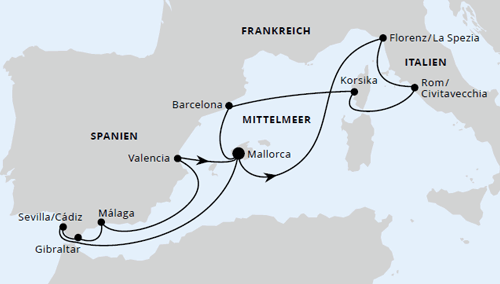 Feiertagsreise im Mittelmeer ab Mallorca, AIDAmar vom 20.12.2026 bis 03.01.2027