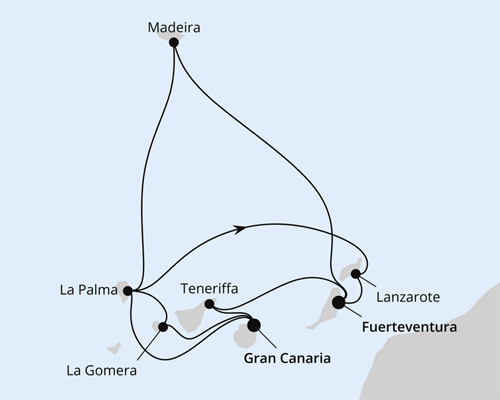 Gro&szlig;e Rundreise Kanaren & Madeira, AIDAmar am 21.02.2027