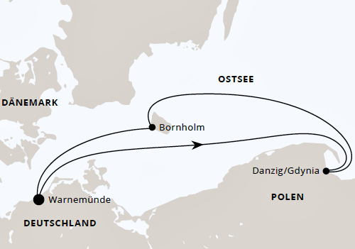  AIDAmar - AIDA Kurzreise nach Danzig & Bornholm 2025 Illustration 