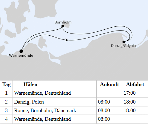 Kurzreise nach Polen & D&auml;nemark ab Warnem&uuml;nde, AIDAmar am 28.04.2028, 28.06.2028, 29.08.2028 & 27.10.2028