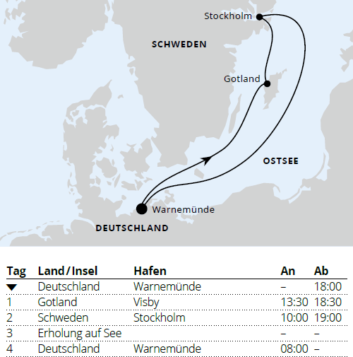 Kurzreise nach Schweden ab Warnem&uuml;nde 1, AIDAmar vom 18.08.2027 bis 22.08.2027