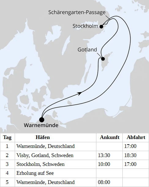 AIDAmar vom 14.04.2028 bis 18.04.2028, AIDAmar Kurzreise zu Ostern ab Warnem&uuml;nde