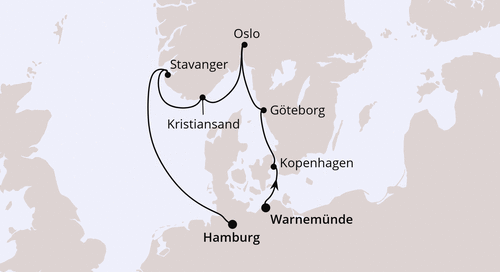 AIDAmar vom 02.11.2025 bis 09.11.2025, AIDA Norwegen & Dänemark ab Warnemünde