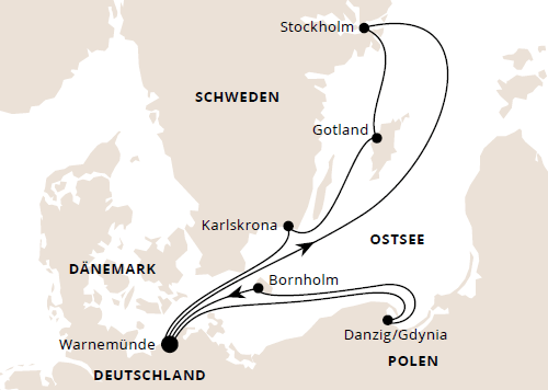 AIDAmar - Schweden mit Danzig & Bornholm ab Warnem&uuml;nde 2, AIDAmar vom 22.07.2026 bis 31.07.2026