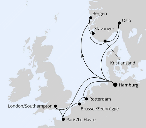 Metropolen & Südnorwegen ab Hamburg, AIDAnova vom 07.03.2026 bis 21.03.2026