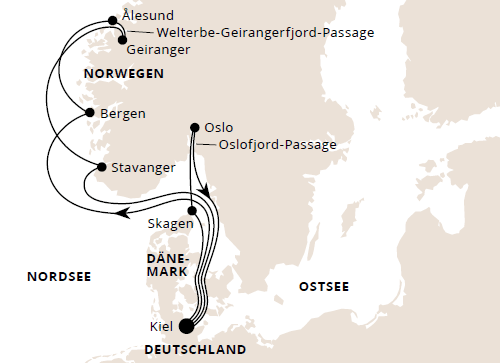 Norwegen & Dänemark ab Kiel 2, AIDAnova vom 19.09.2026 bis 30.09.2026, AIDA
