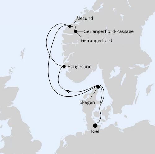 Norwegens Welterbe ab Kiel, AIDAnova vom 11.07.2026 bis 18.07.2026
