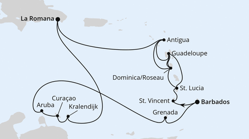 AIDAperla vom 03.12.2026 bis 24.12.2026, Kreuzfahrt AIDA Karibische-Insel-Rundreise ab Barbados