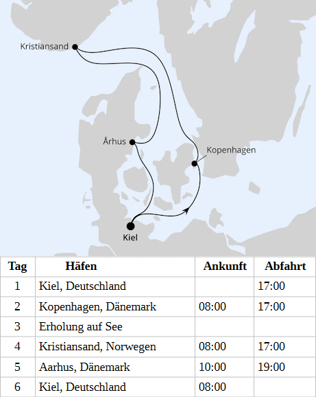 AIDAperla - Kurzreise &uuml;ber Weihnachten ab Kiel vom 23.12.2027 bis 28.12.2027