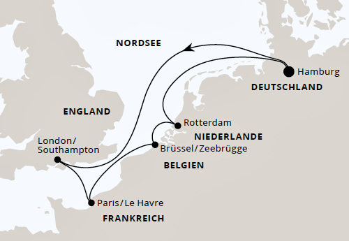 AIDAperla von Mai bis Oktober 2025, Kreuzfahrt AIDA Metropolen ab Hamburg