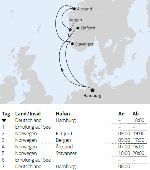 AIDAperla 09.10.2027 & 23.10.2027, Norwegen ab Hamburg
