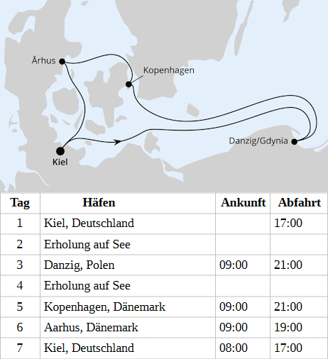 AIDAperla - Schweden, Polen & D&auml;nemark ab Kiel 2 vom 21.11.2027 bis 27.11.2027