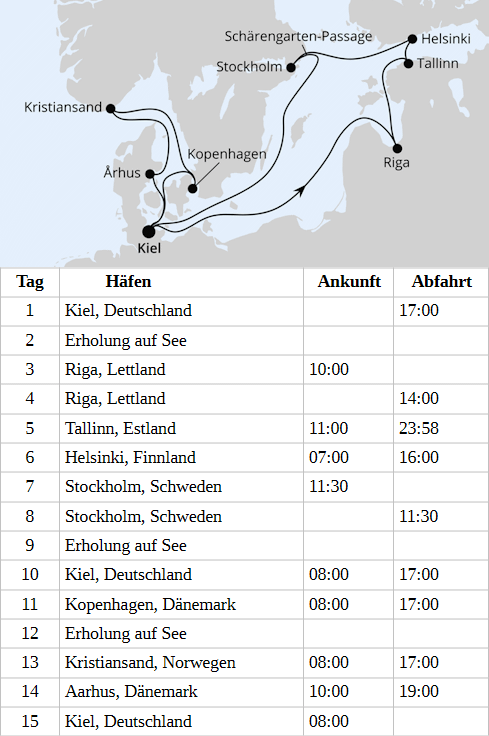AIDAperla - Weihnachtsreise nach Skandinavien ab Kiel vom 14.12.2027 bis 28.12.2027
