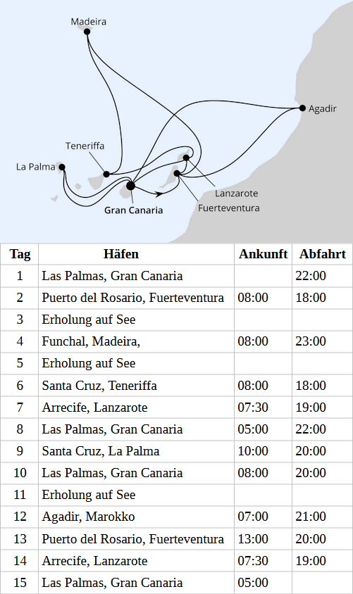 Gro&szlig;e Kanaren-Reise & Marokko ab Gran Canaria, AIDAprima am vom 21.11.2026 bis 05.12.2026