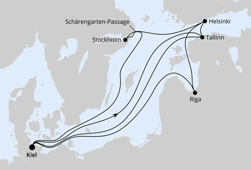 AIDA Große Ostsee-Reise mit Lichterfest in Riga ab Kiel, AIDAprima vom 08.11.2025 bis 22.11.2025