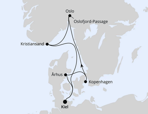 AIDA Norwegen & D&auml;nemark ab Kiel, AIDAprima vom 01.02.2026 bis 08.02.2026