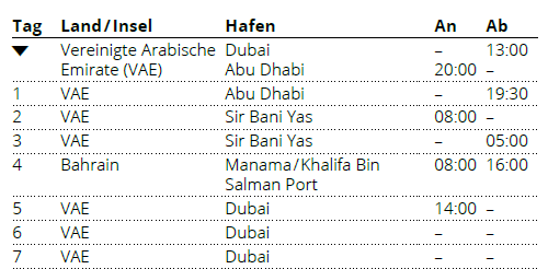  AIDAprima - Orient ab Dubai 1 im Winter 2025/2026, AIDA Illustration 