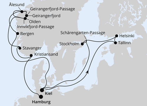 AIDAprima - Ostsee & Norwegens Weltnaturerbe zu Ostern ab Kiel, AIDAprima vom 05.04.2026 bis 21.04.2026
