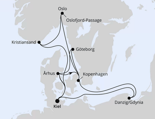 AIDA Skandinavien & Polen ab Kiel 1, AIDAprima vom 01.02.2026 bis 15.02.2026