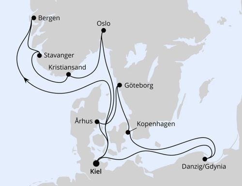 AIDA Skandinavien & Polen ab Kiel 2, AIDAprima vom 15.02.2026 bis 01.03.2026