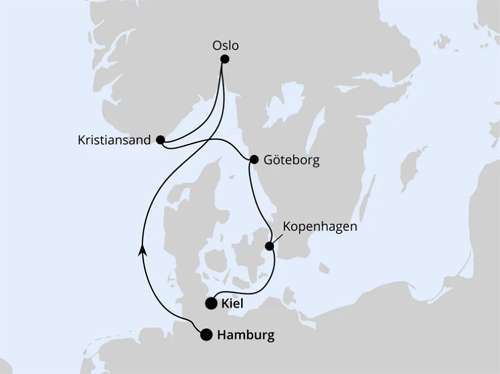AIDA Skandinavische Highlights ab Hamburg, AIDAprima vom 02.11.2025 bis 08.11.2025