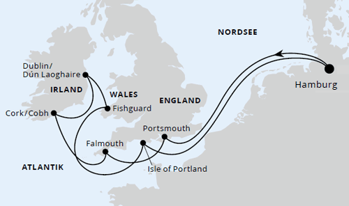 AIDAsol vom 10.09.2027 bis 19.09.2027, Gro&szlig;britannien & Irland ab Hamburg, AIDA