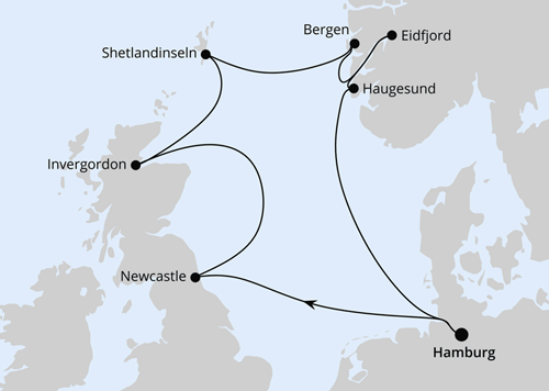 AIDAsol vom 09.07.2027 bis 18.07.2027, Gro&szlig;britannien & Norwegen ab Hamburg, AIDA