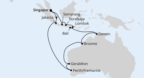 Australien, Indonesien & Singapur, AIDAstella vom 25.01.2027 bis 22.02.2027