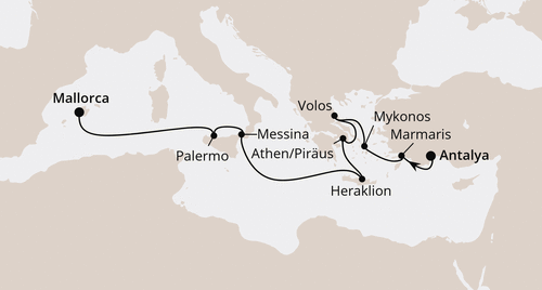 AIDAstella vom 13.10.2025 bis 23.10.2025, AIDA Griechenland & Italien ab Antalya