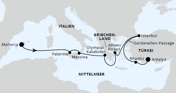 Italien & Griechenland mit Istanbul, AIDAstella vom 30.09.2027 bis 10.10.2027