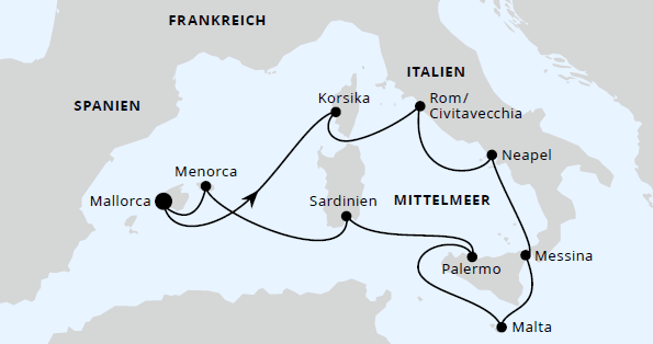 Italien & Mittelmeerinseln ab Mallorca, AIDAstella vom 29.08.2027 bis 09.09.2027