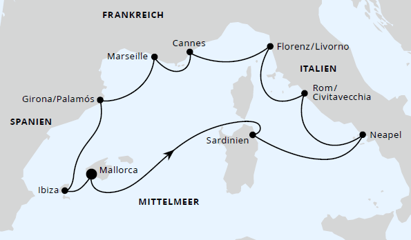 Mediterrane Highlights ab Mallorca, AIDAstella vom 08.07.2027 bis 18.07.2027