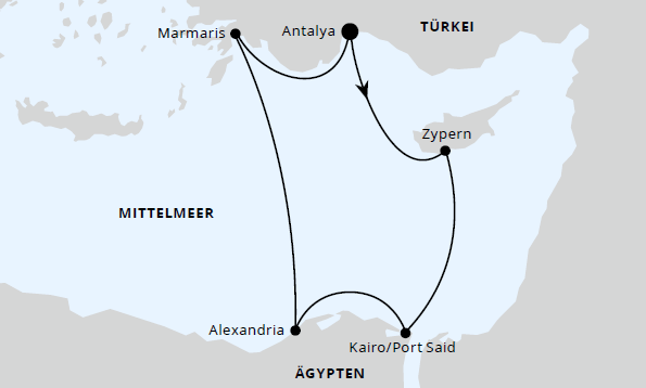 Östliches Mittelmeer mit Ägypten, AIDAstella vom 24.10.2027 bis 31.10.2027