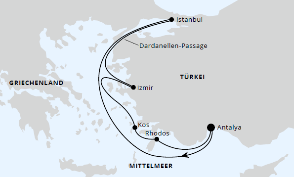 Östliches Mittelmeer mit Istanbul, AIDAstella vom 17.10.2027 bis 24.10.2027