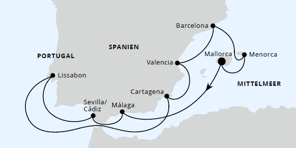 Spanien, Portugal & Balearen ab Mallorca, AIDAstella vom 08.08.2027 bis 19.08.2027