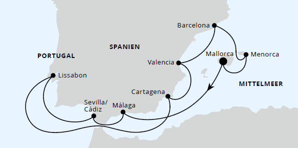 Spanien, Portugal & Balearen ab Mallorca, AIDAstella vom 19.09.2027 bis 30.09.2027