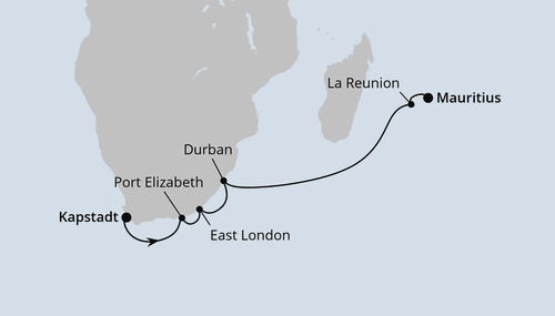 AIDA Südafrika mit La Réunion & Mauritius 2, AIDAstella am 26.11.2025 bis 10.12.2025