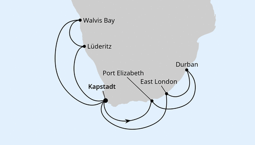 AIDA - Südafrika & Namibia, AIDAstella vom 12.11.2025 bis 26.11.2025