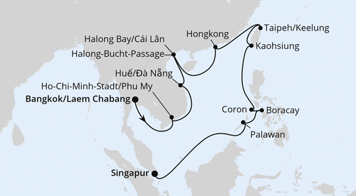 Vietnam, Philippinen, Taiwan & Hongkong, AIDAstella vom 04.01.2027 bis 25.01.2027