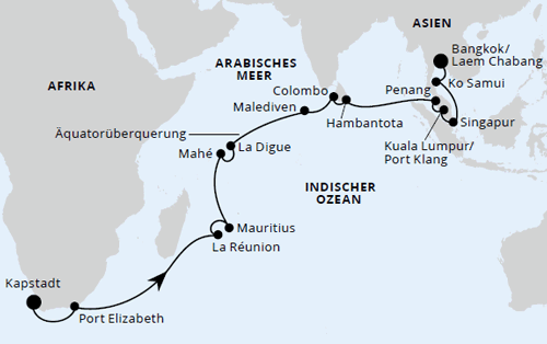  Foto zu AIDAstella 20.11.2026 - Von Kapstadt über Mauritius nach Bangkok - AIDA 