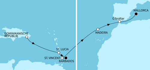 Auszeit auf dem Atlantik, Mein Schiff 1 vom 09.04.2027 bis 26.04.2027