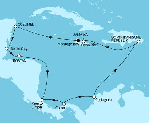 Mein Schiff 1 am 09.11.2026 und 21.12.2026, TUI Cruises - Best of Mittelamerika