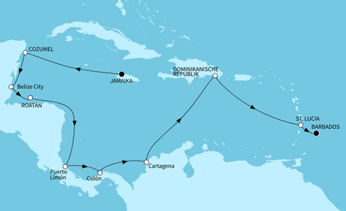 Mein Schiff 1 vom 29.03.2027 bis 12.04.2027, TUI Cruises - Best of Mittelamerika ab Montego Bay