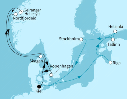 Mein Schiff 1 vom 18.07.2027 bis 25.07.2027, TUI Cruises - Fjordwelten und Ostseeperlen