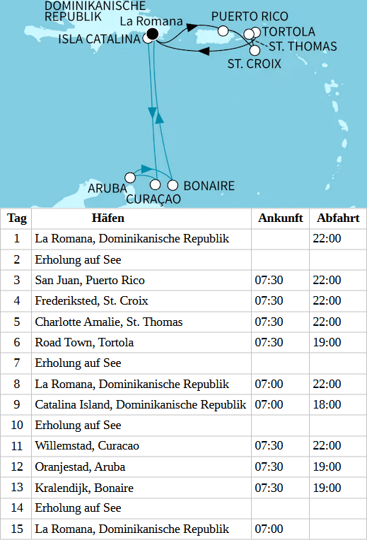 Mein Schiff 1 vom 01.12.2027 bis 15.12.2027, TUI Cruises - Karibische Inselwelten