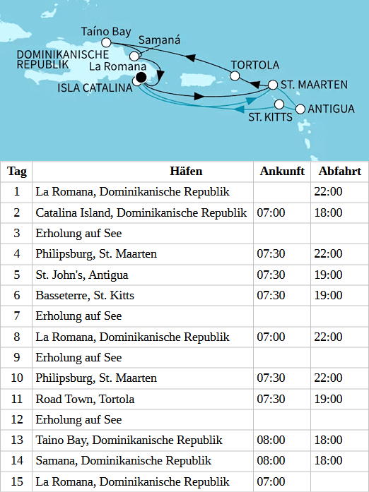 Mein Schiff 1 vom 05.01.2028 bis 19.01.2028, TUI Cruises - Karibische Inselwelten