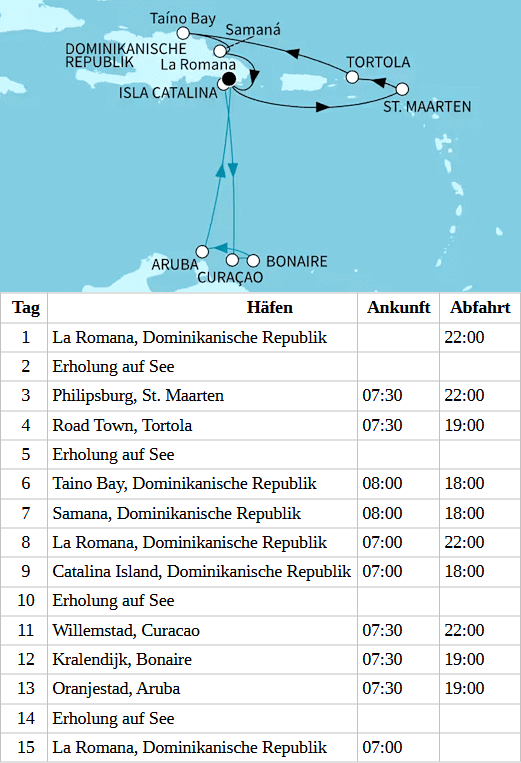 Mein Schiff 1 vom 22.03.2028 bis 05.04.2028, TUI Cruises - Karibische Inselwelten